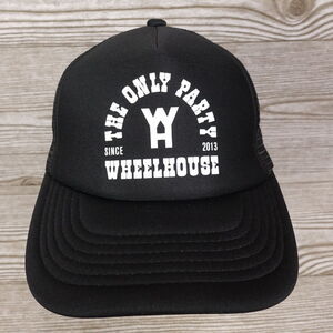 WHEELHOUSE DOWNTOWN ST LOUIS THE ONLY PARTY LOGO BLACK TRUCKER SNAPBACK HAT CAP